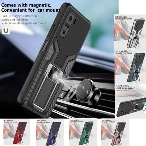 Armor Holder stand phone case for Xiaomi POCO M3 X3 NFC Case Mi 11 Ultra Mi 11Lite 11Pro 10T lite NOTE9 note10 pro max 9T K30S