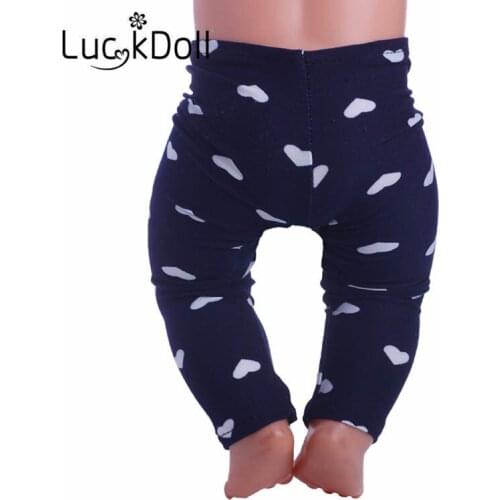 New arrival black heart-shaped pattern tight pants fit 18 inch ,43cm , Children best Birthday Gift