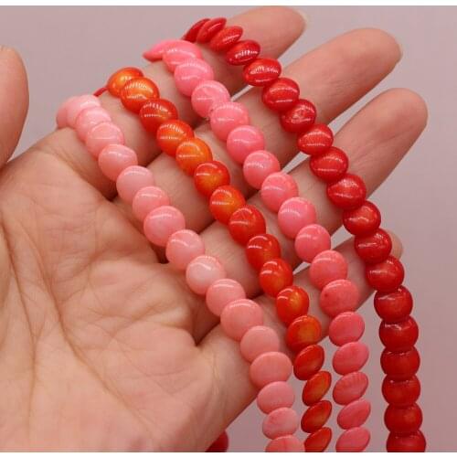 Coral Beaded Straight Pore Button Shapes Beads 2x4mm for Making Jewelry Necklace Earrings Bracelet Accessories Gift