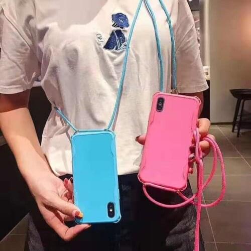 New Candy Phone Case on For iPhone 6 6S 7 8 Plus X XR XS Max Shoulder Bag Airbag Drop Cover Case cover Anti-knock coque