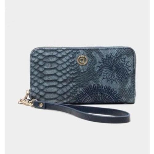 Desigual 2021 Womens stylish and beautifully embroidered printed long purse for mens card bag change bag is on sale