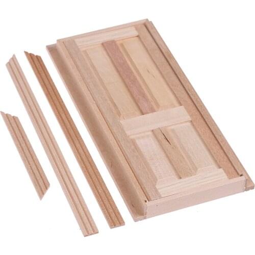 DIY New 1/12 Dollhouse Miniature Wood Color 4 Panel Interior Wooden Door Model Accessories Toys