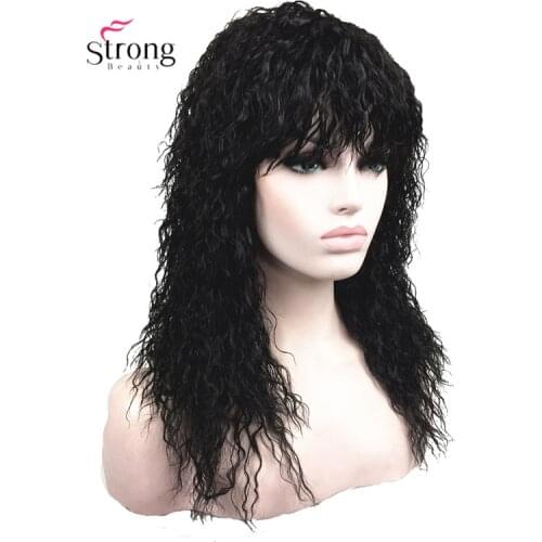 StrongBeauty Long Fluffy Waves Black,Brown Full Synthetic Wig Womens Wigs COLOUR CHOICES