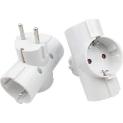 EU One Turn Three European Electric Socket Three Socket To German Type 2 Round Plug European Standard 3 Holes Socket