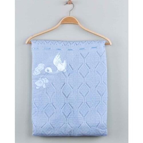 Blue hand knitted knitwear baby blankets for girls boys babies cotton seasonal warm 80*80 cm special blankets models