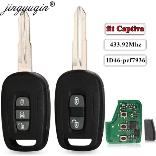 Jingyuqin Car Remote Key Control 433Mhz ID46 for Chevrolet Captiva Opel Antara 2/3 Buttons Auto Keyless Fob with pcf7936 Chip