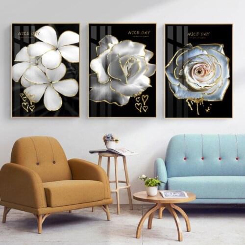 White Flowers Canvas Wall Paintings Lily Pictures On The Wall Loft Modern Home Decor Posters and Prints for Living Room