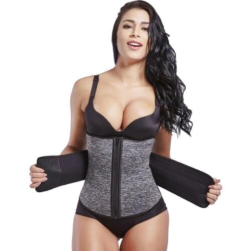 Tummy Body Shaper Post Pregnancy Slim Waist Trainer Perspiration Neoprene Corset Shaper With Zipper Strapless Shapewear Women