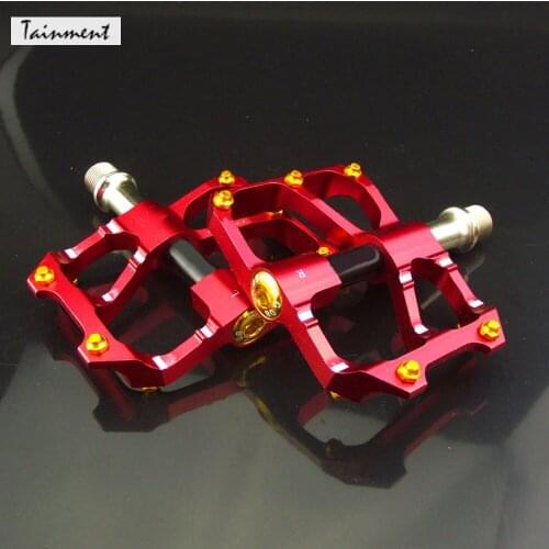 Road/MTB Bike Pedals - Aluminum Alloy Bicycle Pedals - Mountain Bike Pedal with Removable Anti-Skid Nails Five Colors Optional