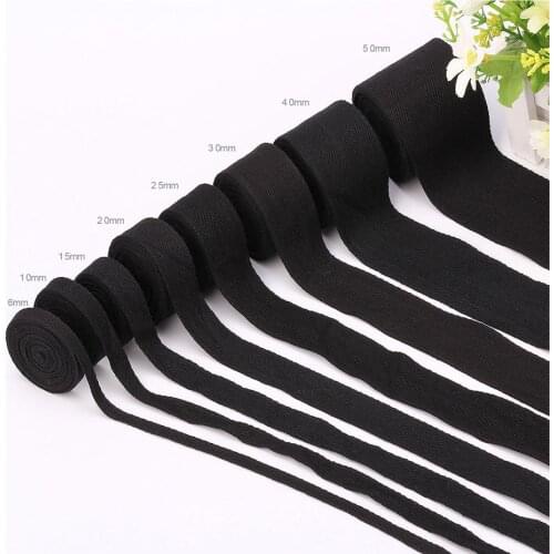 Herringbone Twill Ribbon 50 Yards/Roll Black Cotton Webbing Tape For Bag Clothing DIY Sewing 10mm/15mm/20mm/25mm/30mm/40mm/50mm
