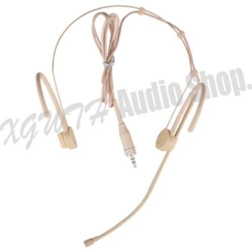 Foldable Complexion Dual Hook Head Headset Microphone For Sennheiser G1 G2 G3 Wireless 3.5mm 1/8" Screw Lock Stereo