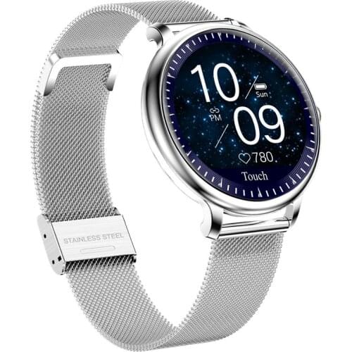NY12 Stylish women smart watch Round Screen smartwatch for Girl Heart rate monitor compatible For Android and IOS