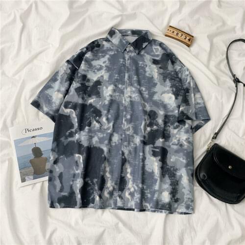 Printed Loose Women Shirts Summer New Design 2021 Turn-Down Collar Short-Sleeved Casual Female Outwear Tops