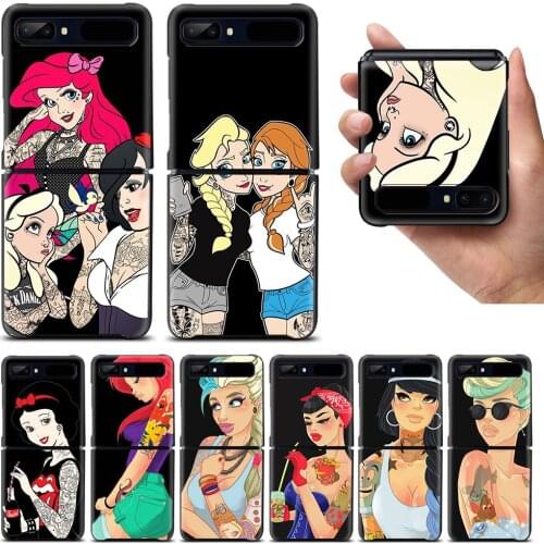 Tattoo Princess Shockproof Cover for Samsung Galaxy Z Flip Flip3 5G Black Phone Case Shell Hard Fundas Coque Capa