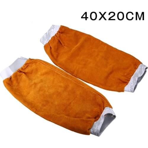 1 Pair Worker Arm Protective Sleeves Flame Resistant Cotton Sleeves for Arc Welding Plasma Cutting Working Welding Sleeves