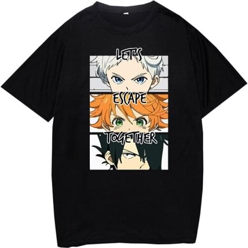 The Promised Neverland Clothes Unisex T Shirt Summer Streetwear Womens Casual Shirts Round Neck Fashion Anime Tees Tops
