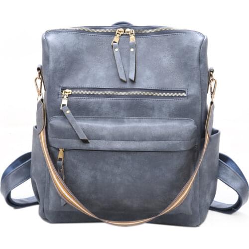 PU Girls Backpacks Retro Women Backpack Lady Leather School Bag Fashion Female Shoulder Bag Teenage Girl Business Bag Laptop Bag