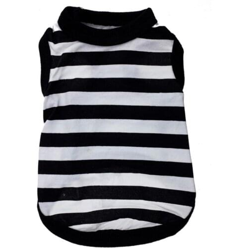 New Summer Dog Clothes For Small Dogs Pet Clothes Vest Black White Striped Puppy Cotton Vest Puppy Dog Cat Clothes Vests