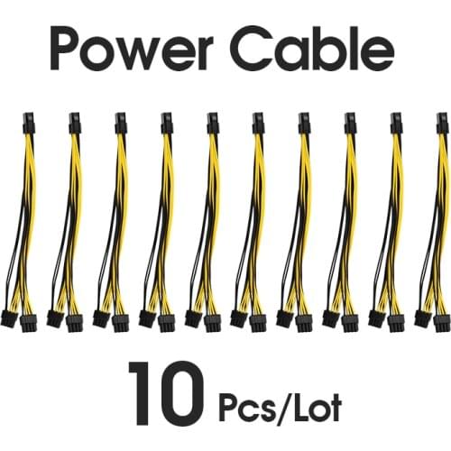 10 Pcs 8 Pin PCI-e To 8 Pin 6+2 PCI-e Female To Male GPU Power Cable For graphics card mining motherboard
