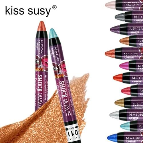12 Colors Beauty Glazed Eyeshadow Pen Female Makeup Multi-funtional Waterproof Longlasting Glitter Eye Shadow Stick TSLM1