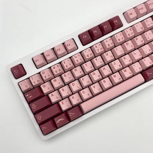 112keys cherry darling keycap PBT, Japanese five surface heat sublimation machine keyboard keys for 68/84/87/96/98/104/108/61/54