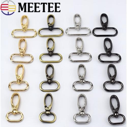 4/10pcs Meetee 20/26/32/38mm Metal Bags Strap Buckles Lobster Clasp Collar Carabiner Snap Hook DIY KeyChain Bag Part Accessories