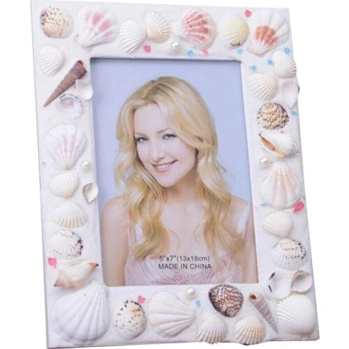 5 inch Natrual Seashell Picture Photo Frames for Home Decoration or Weddings Gifts YSPF-004