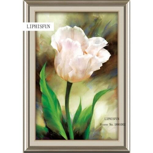 5D Diy Diamond Painting Flower Tulip Cross Stitch Square Resin Rhinestones Sets Handmade Embroidery Home Decor