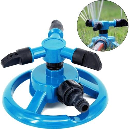 360° Automatic Rotating Nozzle Garden Sprinklers Lawn Circle Rotating Water Sprinkler 3 Nozzle Garden Pipe Hose Irrigation