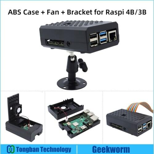 Raspberry PI 4B/3B ABS Case with Camera Holder for Raspberry Pi 4 Model B / 3 Model B,Box for Raspi 4B/3B