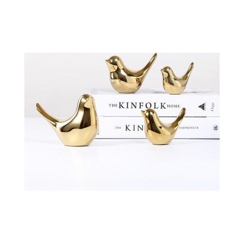 Nordic decorative ceramic golden bird home small ornaments living room decoration wedding gift small things