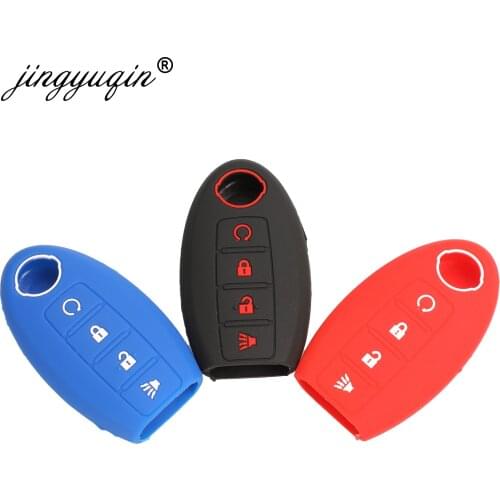 Jingyuqin Key Cover Holder For Infiniti for Nissan Qashqai J11 Juke X-Trail 4 Buttons keyless Case Remote