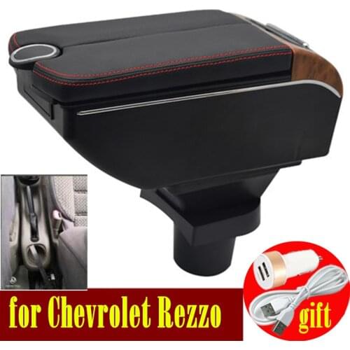 For Chevrolet Rezzo armrest box Double doors open 7USB Centre Console Storage Box Arm Rest