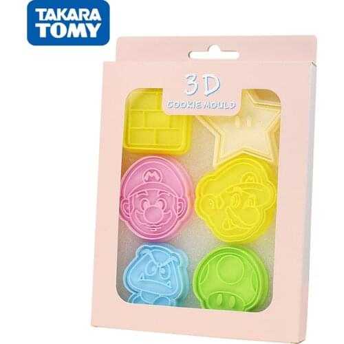 Anime Super Mario Cookie Mold Cartoon Cutter Mold Household Reusable Baking Tools for Cakes Plastic Push-type Baking Accessories