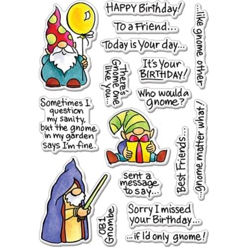 Gnome Clear Stamps and die Scrapbook Paper Craft Clear stamp scrapbooking A0562