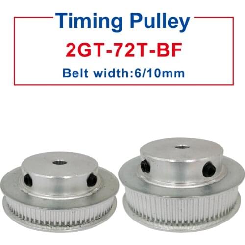 GT2-72T Pulley Bore 6/6.35/8/10/12/12.7/14/15/16/17/19/20mm Pulley Wheel Match with width 6/10mm GT2-timing belt For 3D Printers
