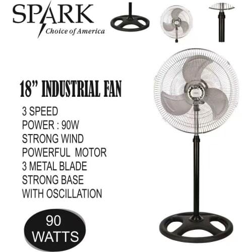 SPARK-standing fan 18 "2UDS-90W metal grille 3 Veloc. Big power
