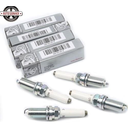 Set of 4 Spark Plugs Laser Platinum For Audi A4 A5 A6 A5 A7 A8 TT VW Tiguan Passat Touareg Golf Beetle Skoda Seat 1.8/2.0 TFSI