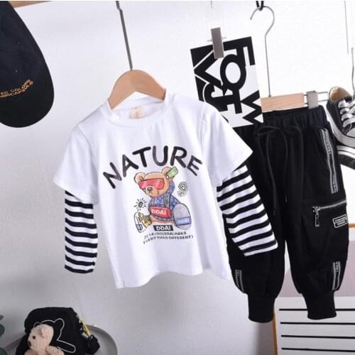 Boys Sets Baby Boy Girl Clothes Cartoon T-Shirt + Pants 2pcs/set Kids Sport Suit For Children Clothing Tracksuit 2-7Year