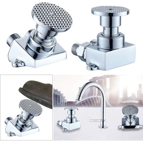 Sink Tap Valve Basin Faucet Floor Foot Pedal Control Switch Copper Single Cold Water For Kitchen Bathroom Home Decoration