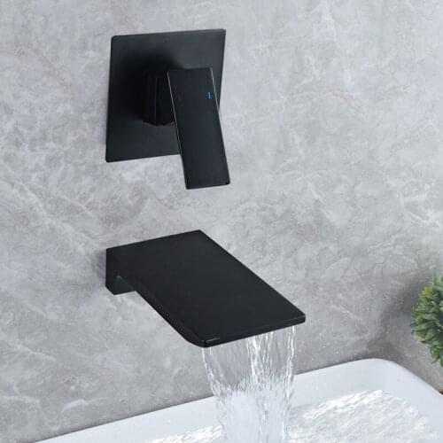 Brass Black Waterfall Basin Tap Chrome Waterfall Bathtub Sink Faucet Single Handle Bathroom Cold And Hot Mixer Tap Faucet