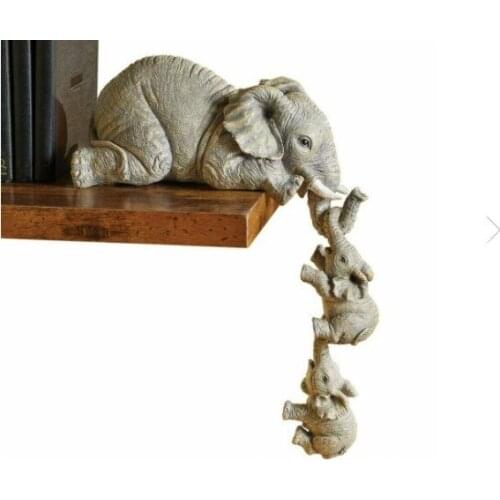 Cute Elephant Figurines Hang Baby Elephant Resin Crafts Home Decoration Set of 3 Pieces Garden Decoration Accessories
