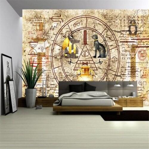 Milofi custom photo wallpaper 3D European style retro wall Egyptian mural bedroom sofa TV background wall modern mural home deco