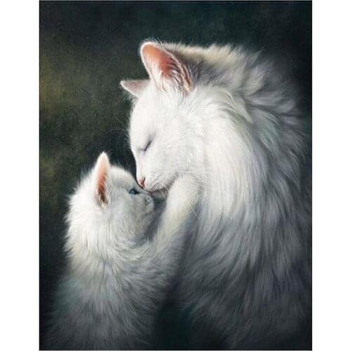 Full Square Cute Cats Cross Stitch Diamond Painting Cat Mosaic Animals Rhinestone Embroidery Kits Bedroom Decoration FH860