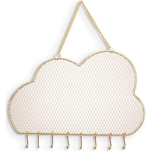 Wall Mounted Earrings Storage Box Wall Mounted Jewelry Storage Boxes Display Decorative Metal Cloud Shaped Bracelet Rack