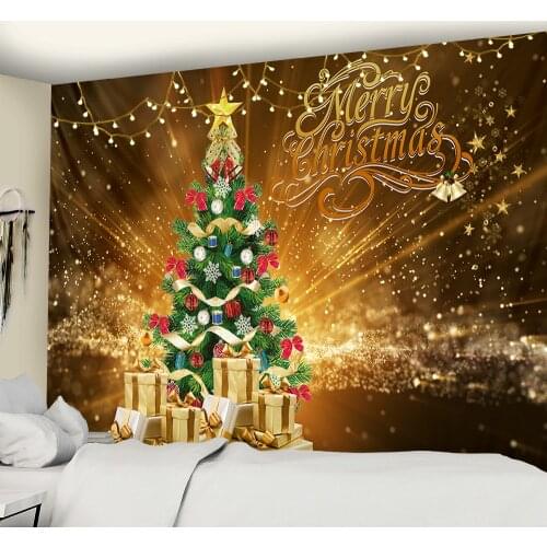 Happy Christmas wall hanging Hippie home decoration background cloth large size tapestry Bohemian decoration travel mattress