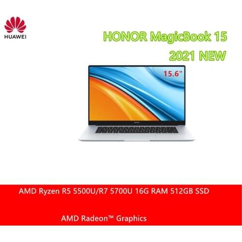 HONOR MagicBook 15 2021 Notebook Laptop 15.6inch AMD Ryzen 5 5500U/5700U 16G RAM 512GB PCI SSD IPS Full Screen