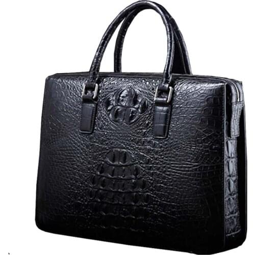 Ourui new selling true crocodile male men briefcase black handbag men handbag crocodile leather men bag