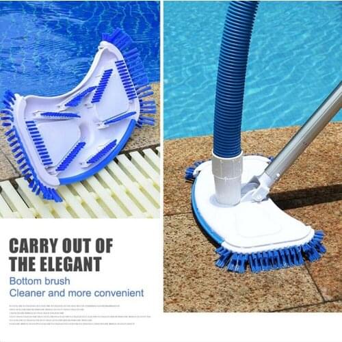 Durable Microfiber Outdoor Swimming Pool Curved Vacuum Cleaner Suction Head Bath Shower Pool Wall Floor Cleaning Tools Brush