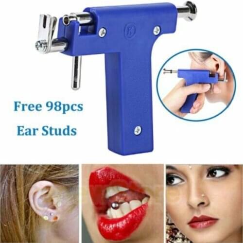 Professional Piercing Gun Tools Kit Ear Stud Steel Earring Own Ear Nose Navel Body Piercing Gun Set No Pain Safe Sterile Pierce